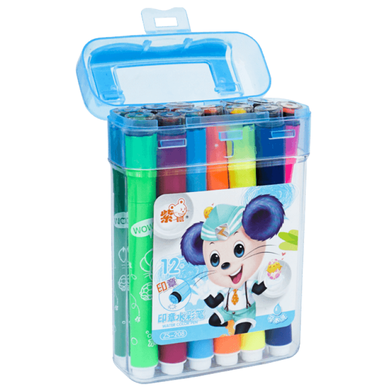Carioci scolare cu stampile 12 culori/set